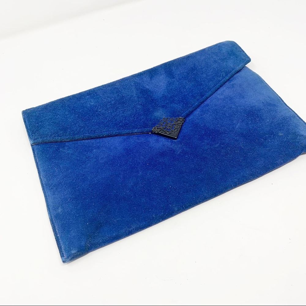 ๐5/$30 Vintage Blue Suede Envelop Clutch - Picture 9 of 9